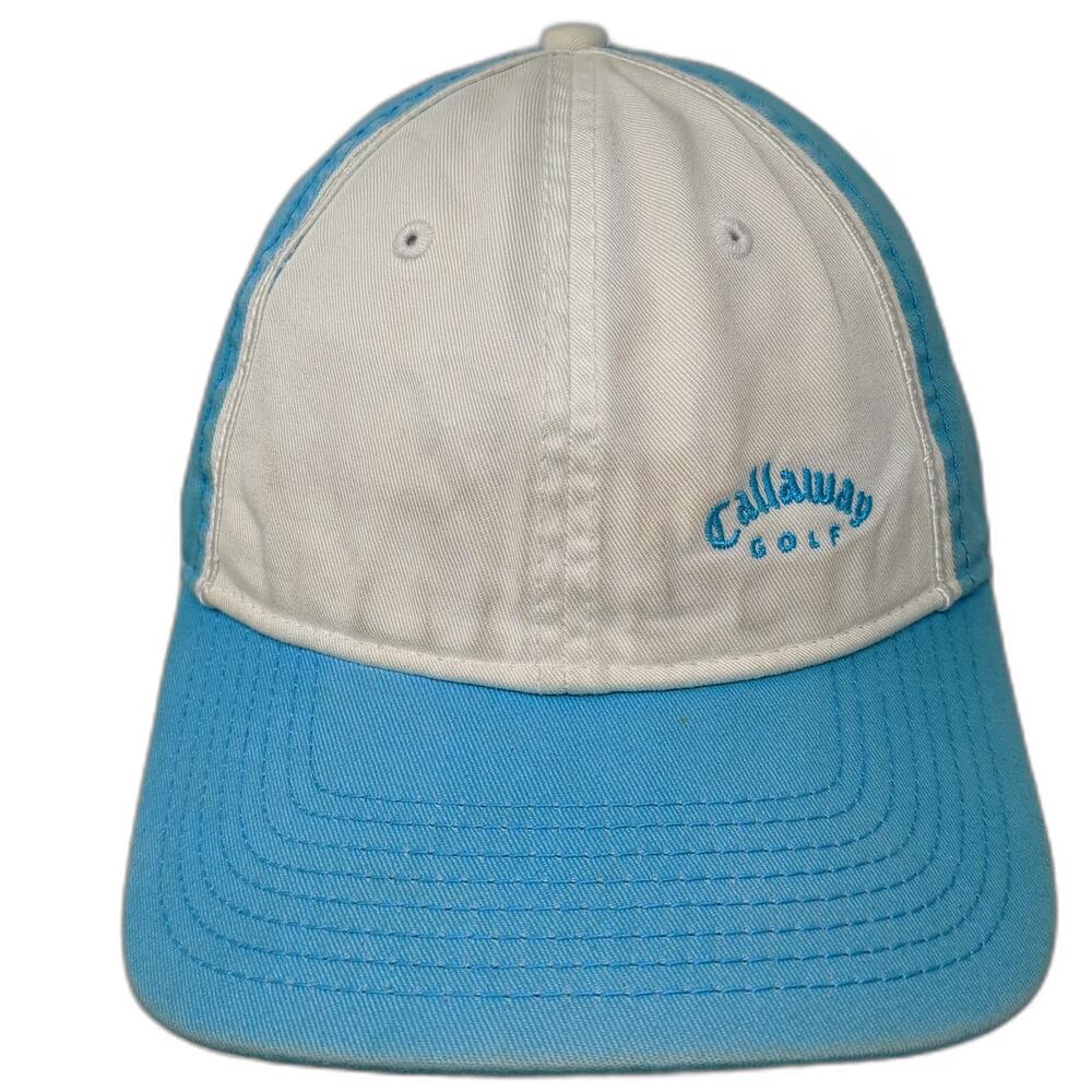 Callaway Golf Baseball Cap Blue White One Size Strapback Embroidered Grommet Hat
